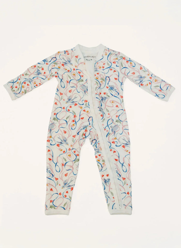 Timo & Violet Baby Zippered One Piece in Songbird