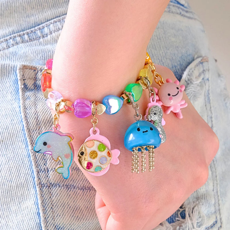 Charm It! Gold Glitter Dolphin Charm