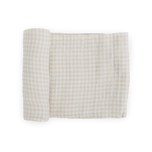Little Unicorn Cotton Muslin Swaddle in Tan Gingham