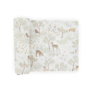 Little Unicorn Cotton Muslin Swaddle in Woodland Friends