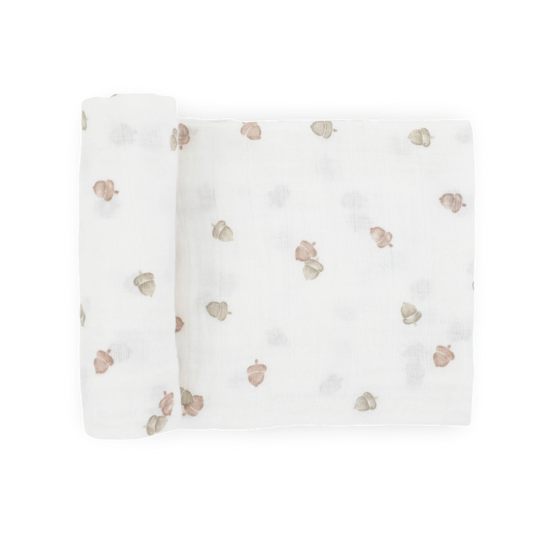 Little Unicorn Cotton Muslin Swaddle in Acorns