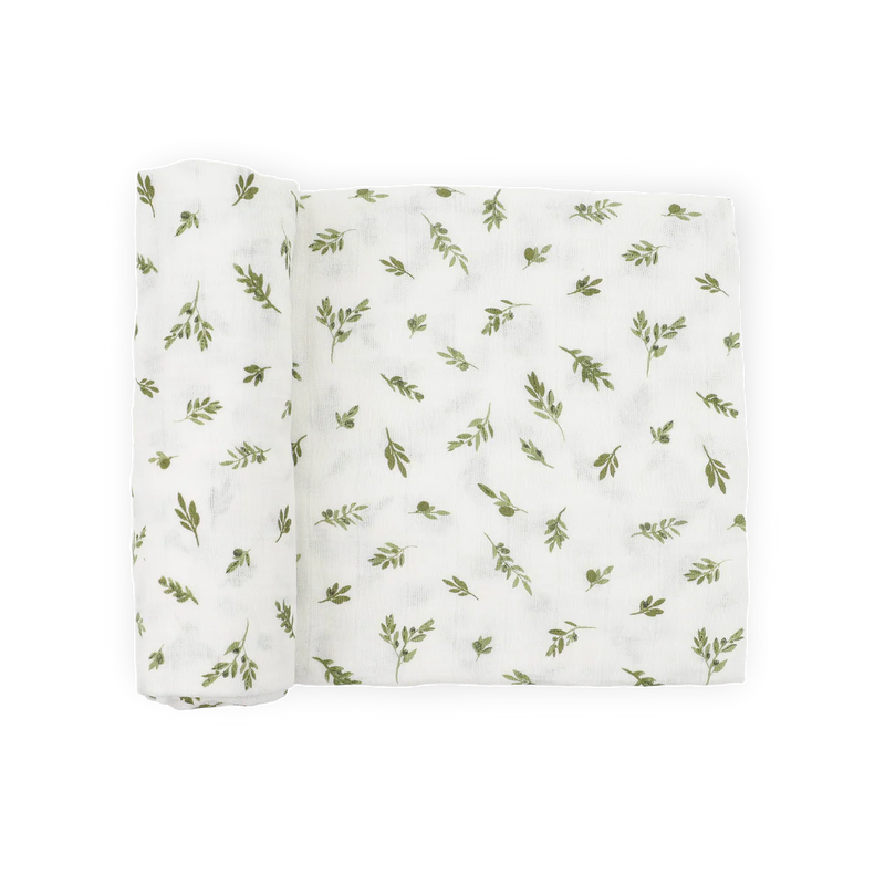Little Unicorn Organic Cotton Muslin Swaddle in Olive Branch