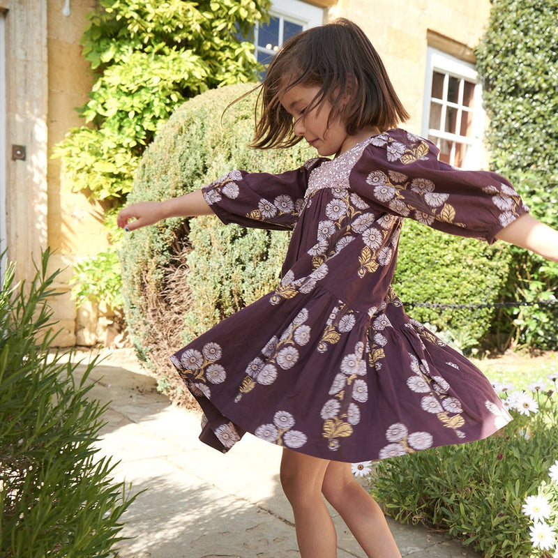 Pink Chicken Fiona Dress in Plum Buttercup Floral