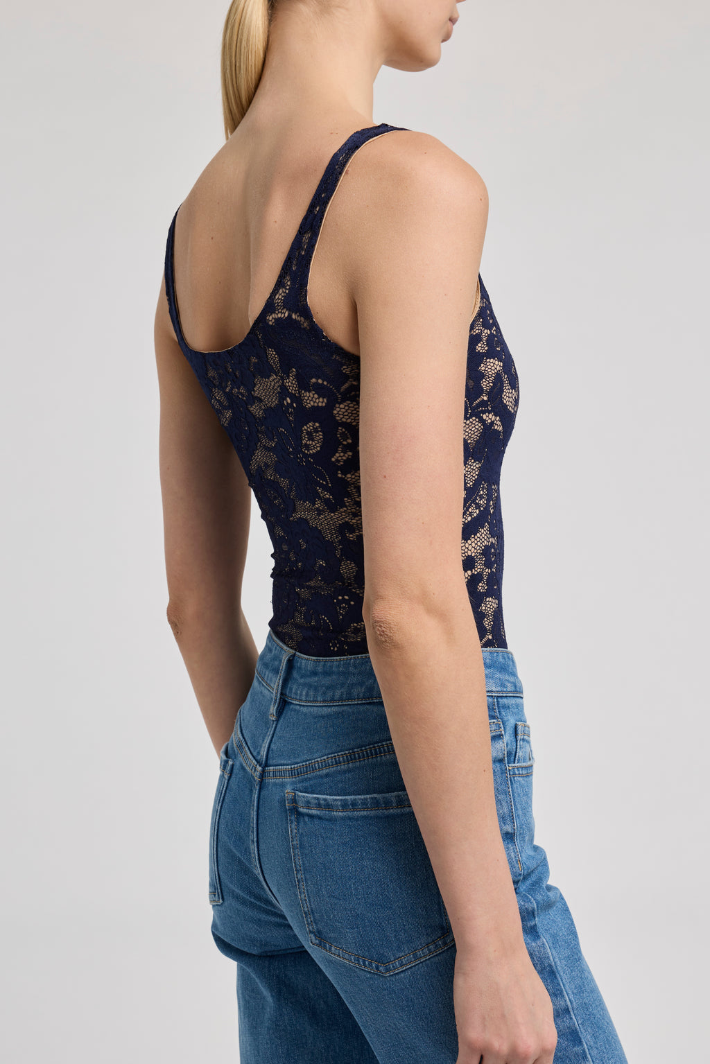 Generation Love Gigi Lace Bodysuit in Dusk/Beige