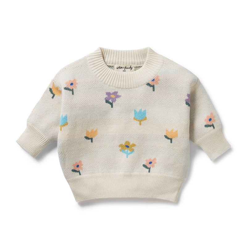 Wilson + Frenchy Organic Knit Sweater in Flower Pop