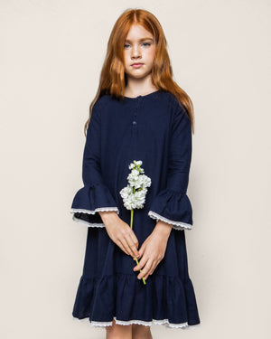 Petite Plume Arabella Nightgown in Navy Flannel