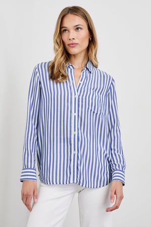 Rails Wren Top in Blue/White