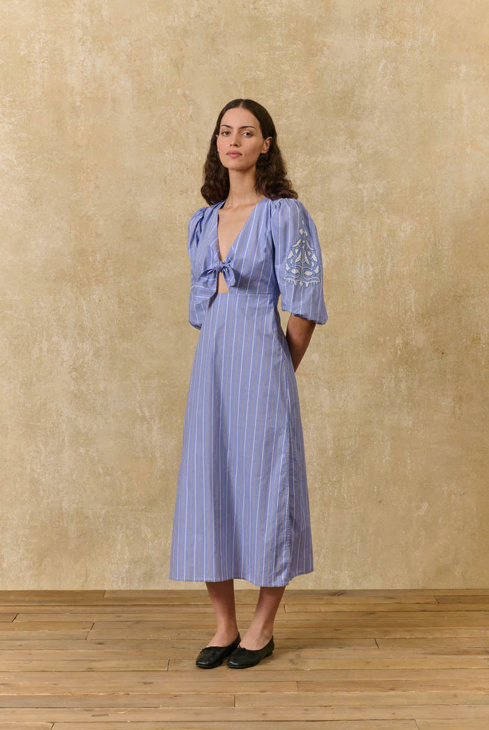 Louise Misha Chadhlia Dress in Blue Ocean Stripes
