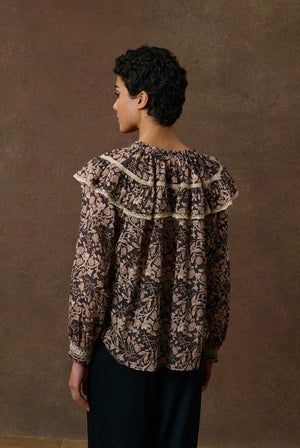 Louise Misha Nicole Blouse in Black Blooming Woods