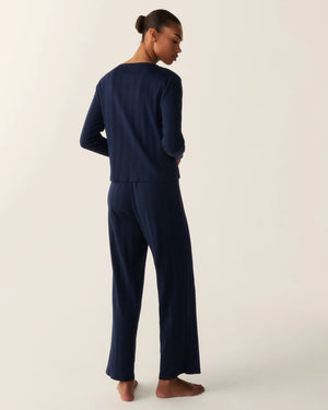 Petite Plume Women's Pointelle Cardigan In Navy
