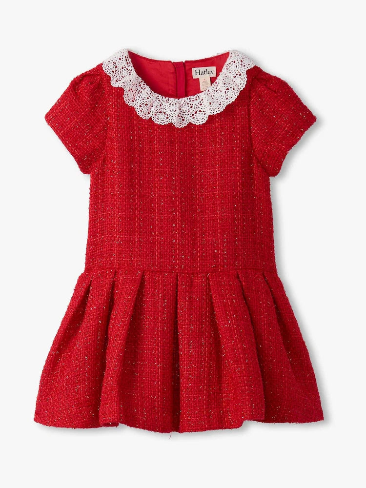 Hatley Sparkle Boucle Dress in Red