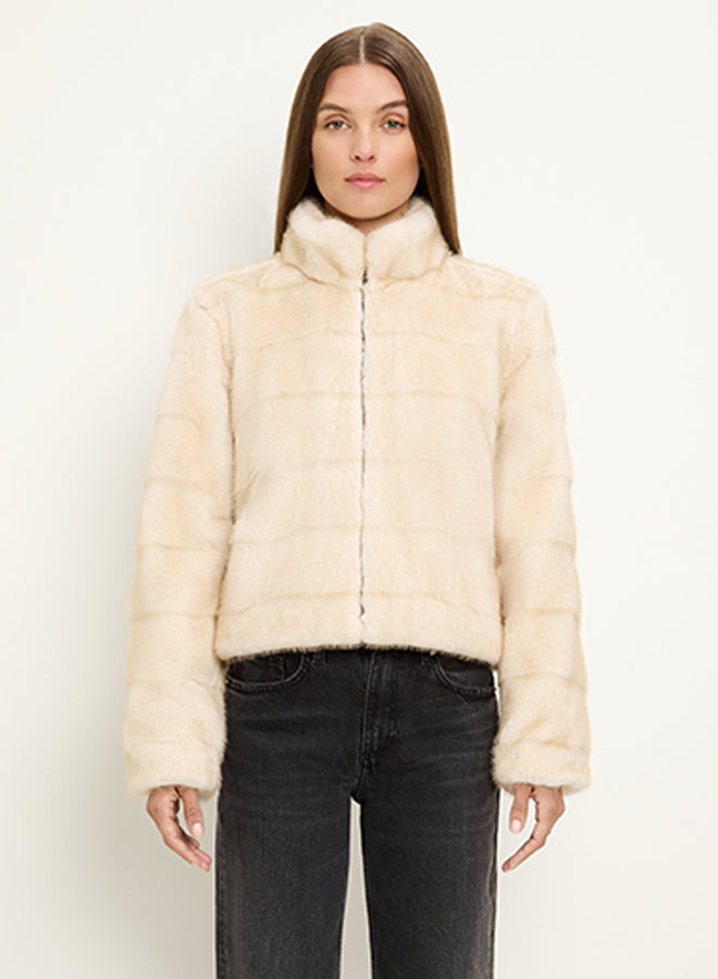 UMA CROP FAUX FUR JACKET