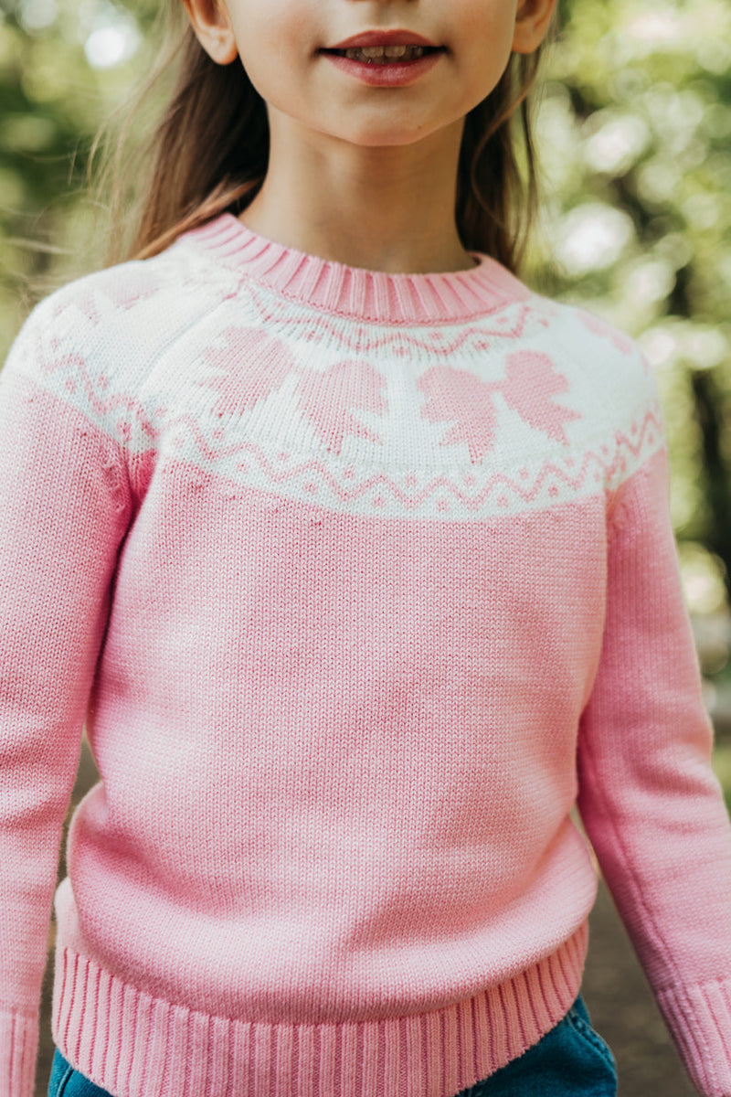 Maddie & Connor Bow Sweater in Pink