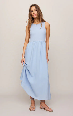 Z Supply Charlotte Midi Dress in Blue Light