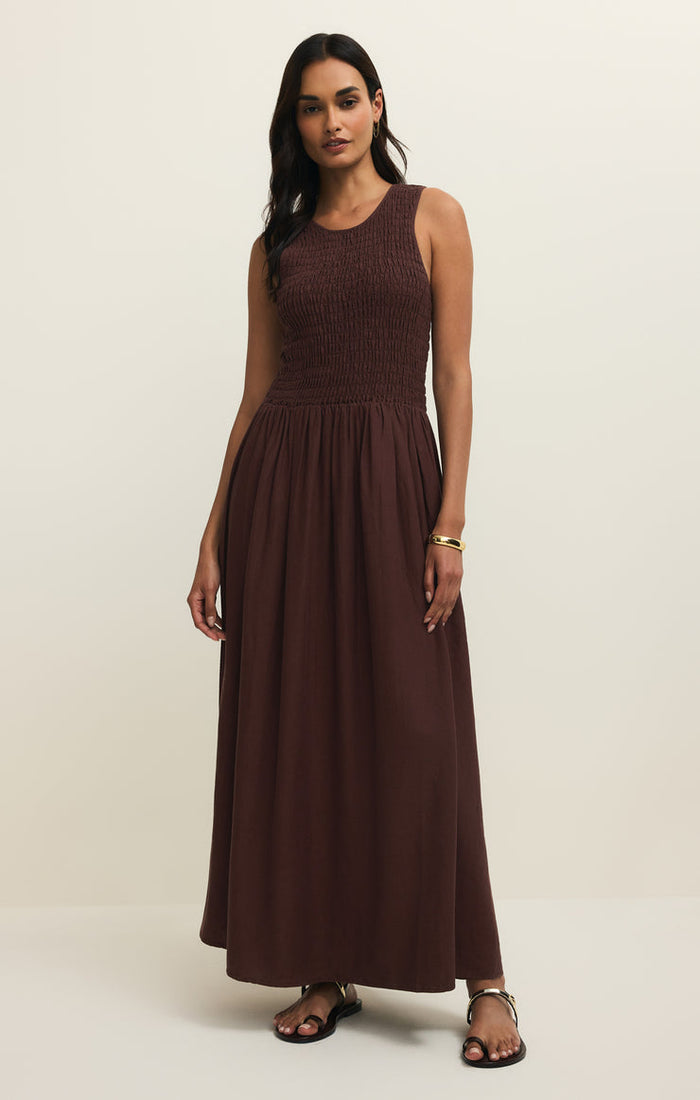 Z Supply Juniper Maxi Dress in Chocolate Cherry