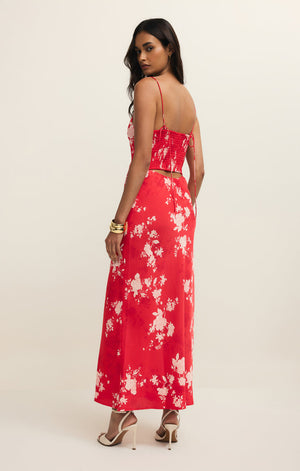 Z Supply Alyse Darya Floral Maxi Dress in Kiss Me Red