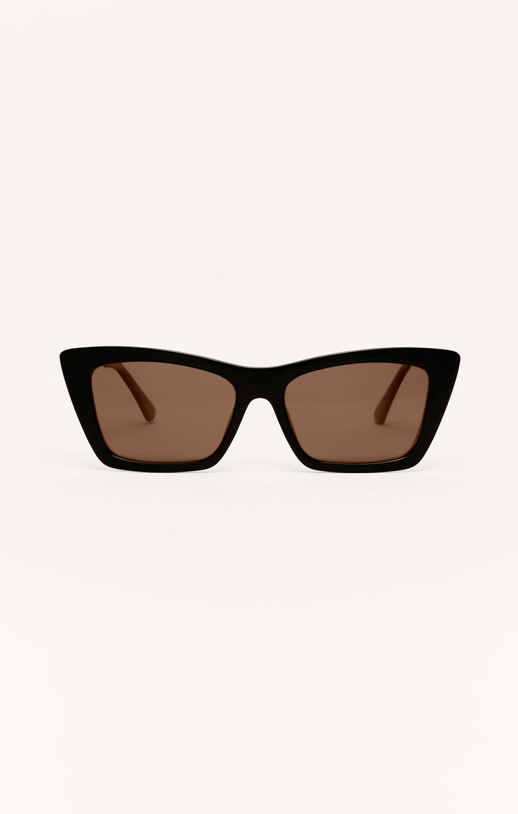 Z Supply Lookout Sunglasses in Polished Black Brown