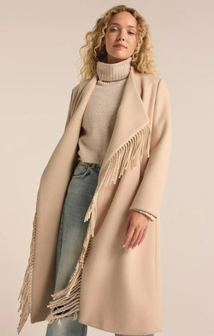 Z Supply Alchemist Fringe Coat in Natural