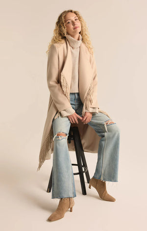 Z Supply Alchemist Fringe Coat in Natural