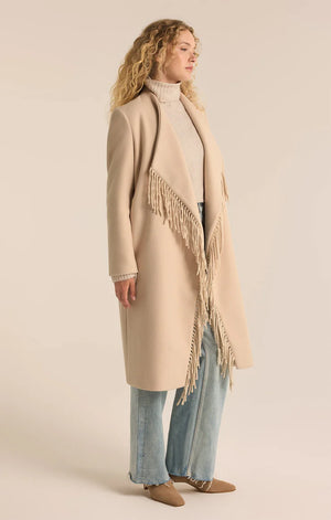 Z Supply Alchemist Fringe Coat in Natural