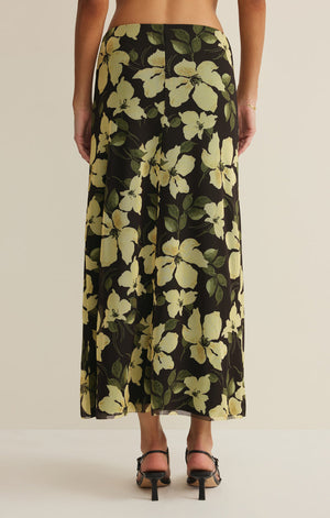 Z Supply Eda Ren Floral Mesh Maxi Skirt in Sunnyside