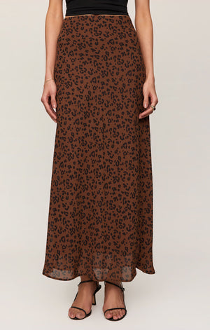 Z Supply Europa Leopard Skirt in Burnt Umber