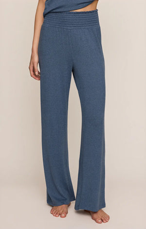 Z Supply Dawn Smocked Lounge Pant in True Navy