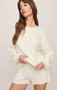 Z Supply Daydream Rib LS Top in Bone