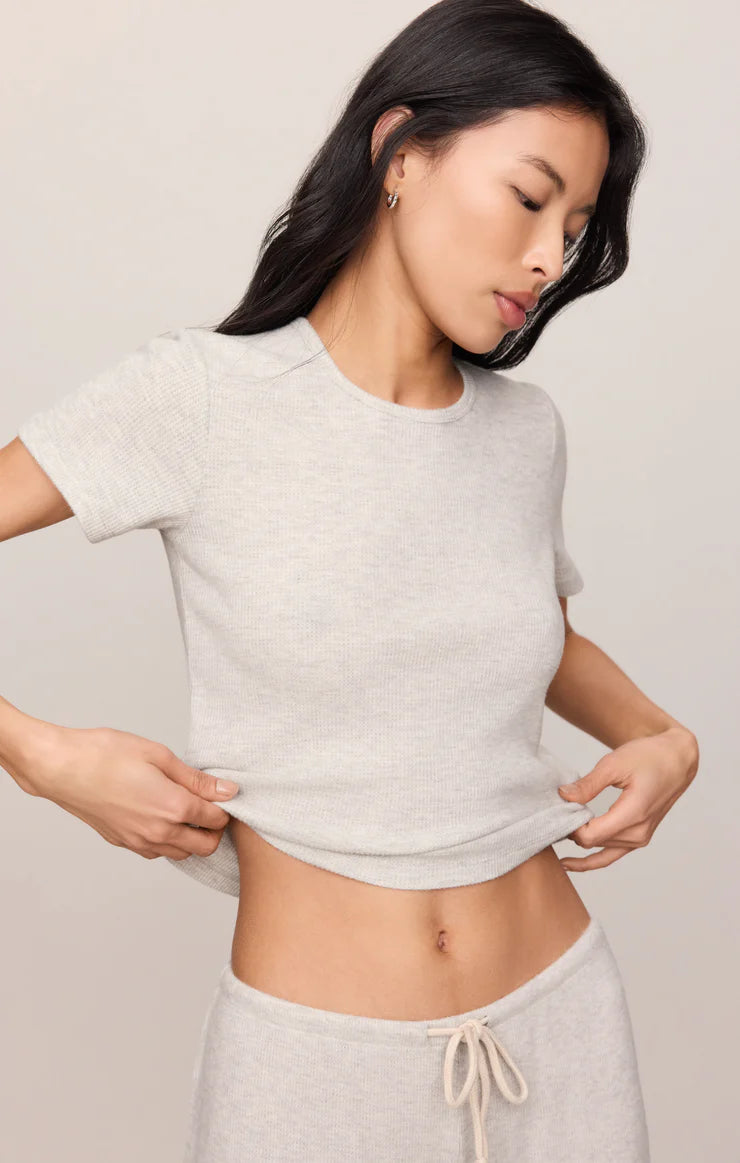 Z Supply Waffle Tee in Feather Grey