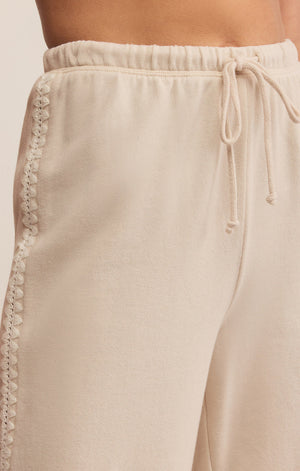Z Supply Take All French Terry Sweat Pant in Crystal
