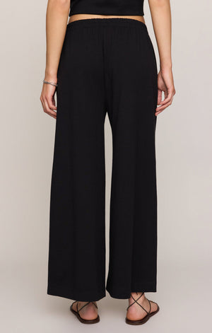 Z Supply Scout Jersey Crop Flare Pant in True Black