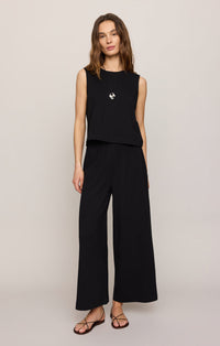 Z Supply Scout Jersey Crop Flare Pant in True Black