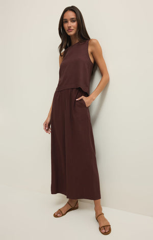 Z Supply Scout Linen Pant in Chocolate Cherry