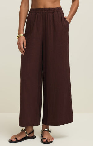 Z Supply Scout Linen Pant in Chocolate Cherry