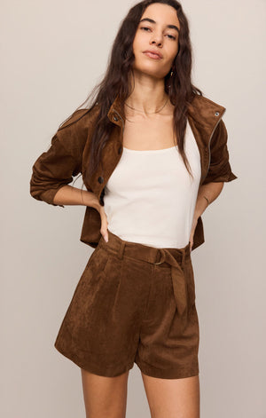Z Supply Ivory Suede Short in Saddle Suede