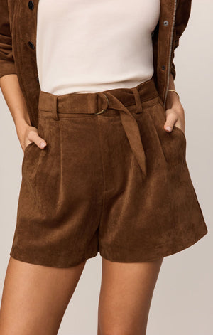 Z Supply Ivory Suede Short in Saddle Suede