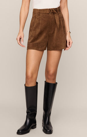 Z Supply Ivory Suede Short in Saddle Suede