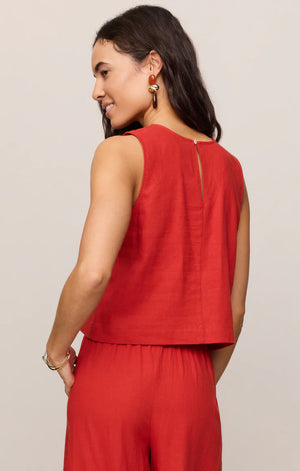 Z Supply Sloane Linen Tank in Chilli Pepper