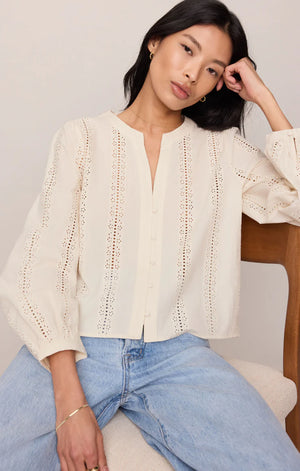 Z Supply Louella Button Up Top in Cloud