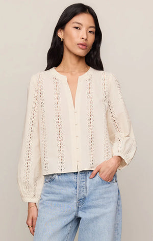 Z Supply Louella Button Up Top in Cloud