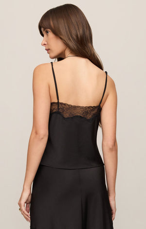 Z Supply Kori Lace Trim Cami in Black