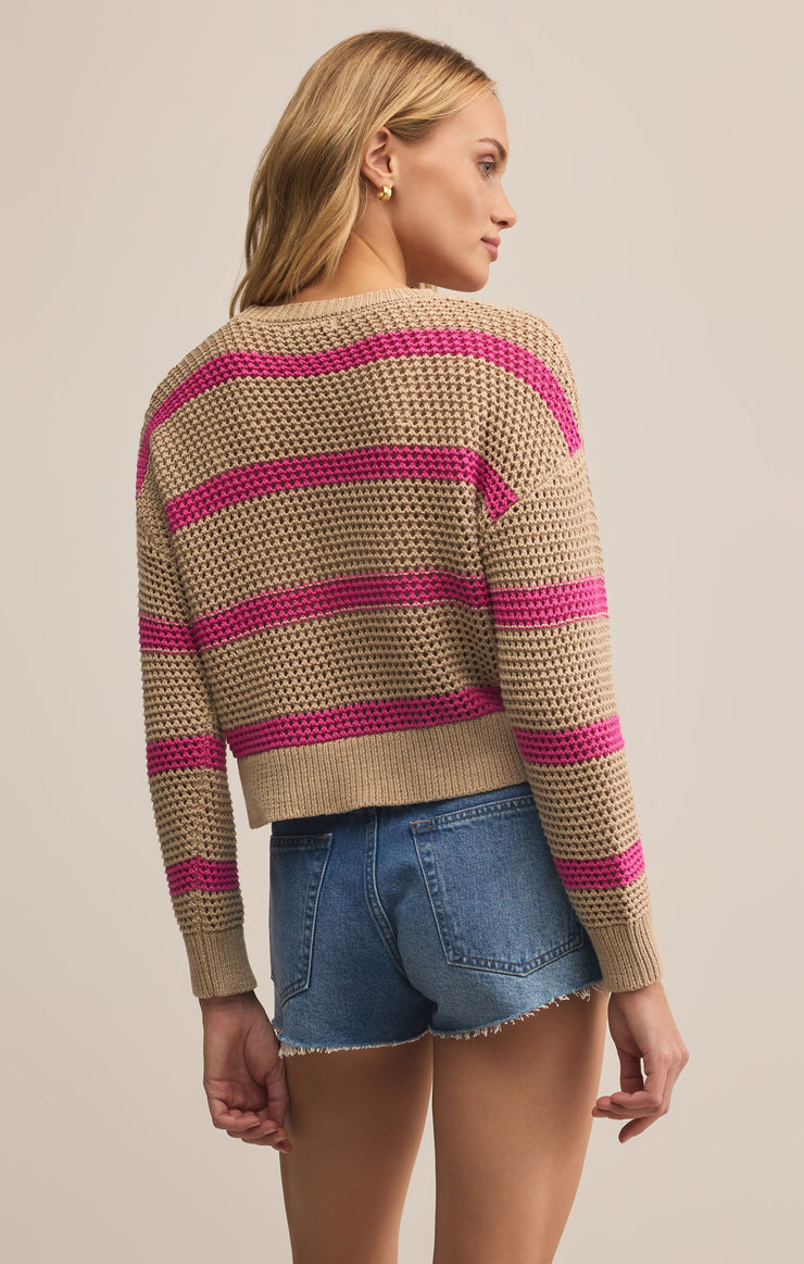 Z Supply Broadbeach Stripe Sweater in Biscuit