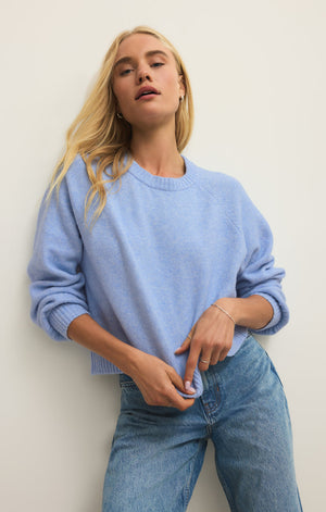 Z Supply Coming Up Cozy Sweater in Blue Light