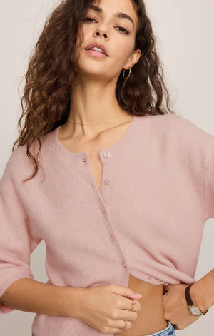 Z Supply 3/4 Sleeve Valor Cardigan in Soft Blush