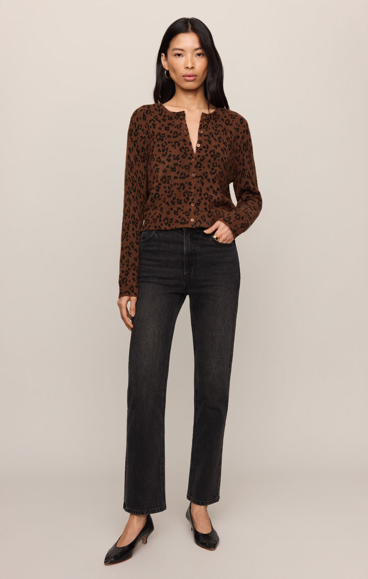 Z Supply Medina Leopard Cardigan in Burnt Umber