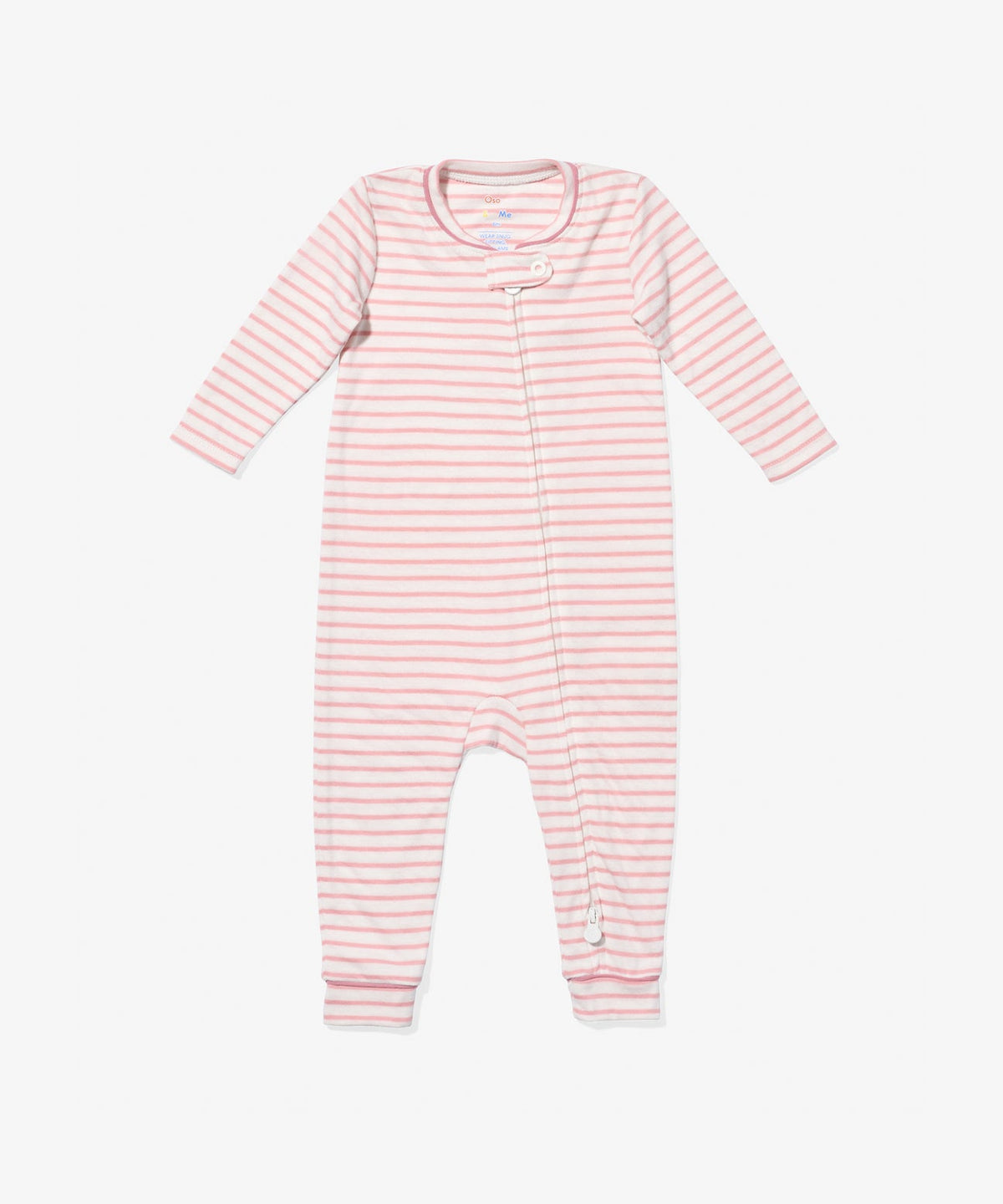 Oso & Me Ziggy Zip Romper in Mini Rose Stripe