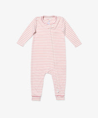 Oso & Me Ziggy Zip Romper in Mini Rose Stripe