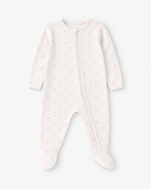 Pimalu Zip Footie in Heart Ribbon