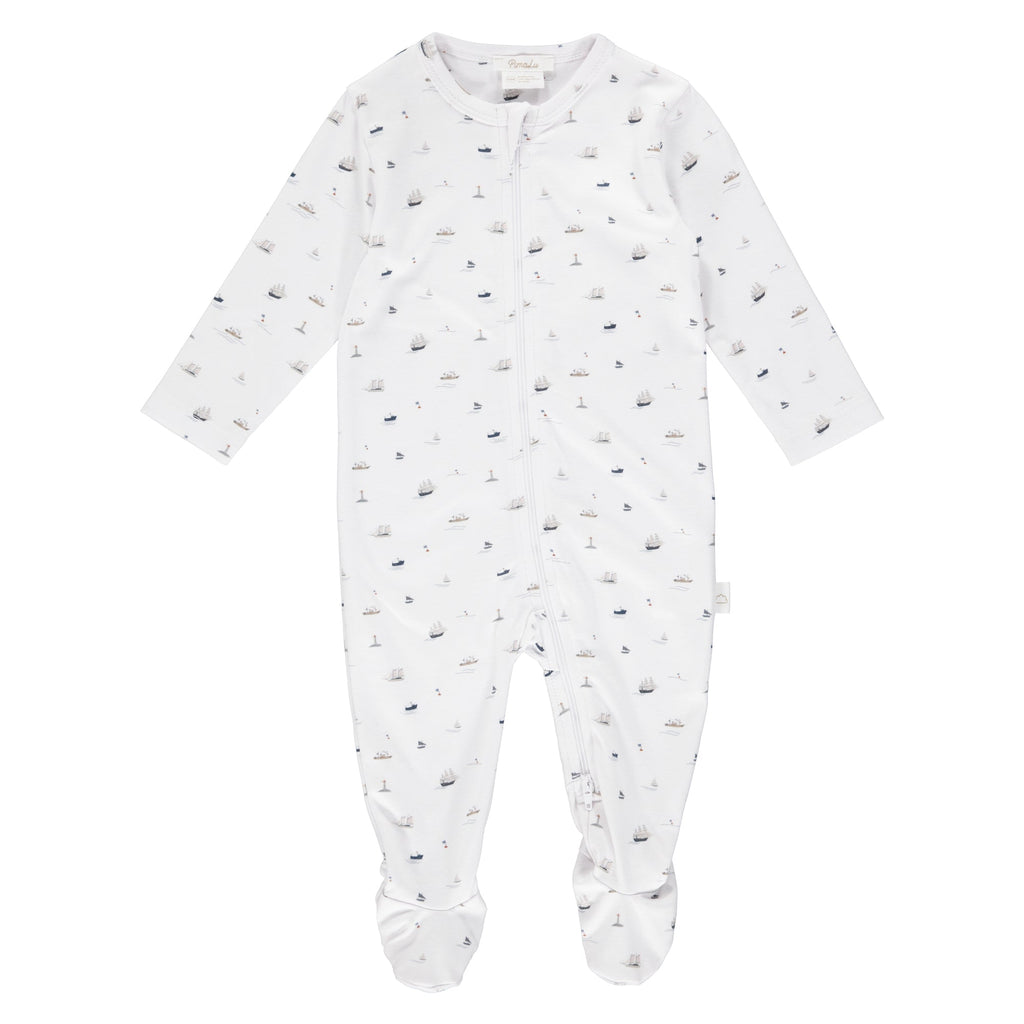 Pimalu Zip Footie in Sailboats