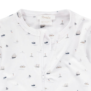 Pimalu Zip Footie in Sailboats